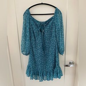 Anthropologie teal mini dress